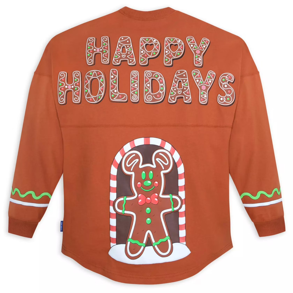 Disney Happy Holidays Mickey Mouse Gingerbread Spirit Jersey Adult M EUC